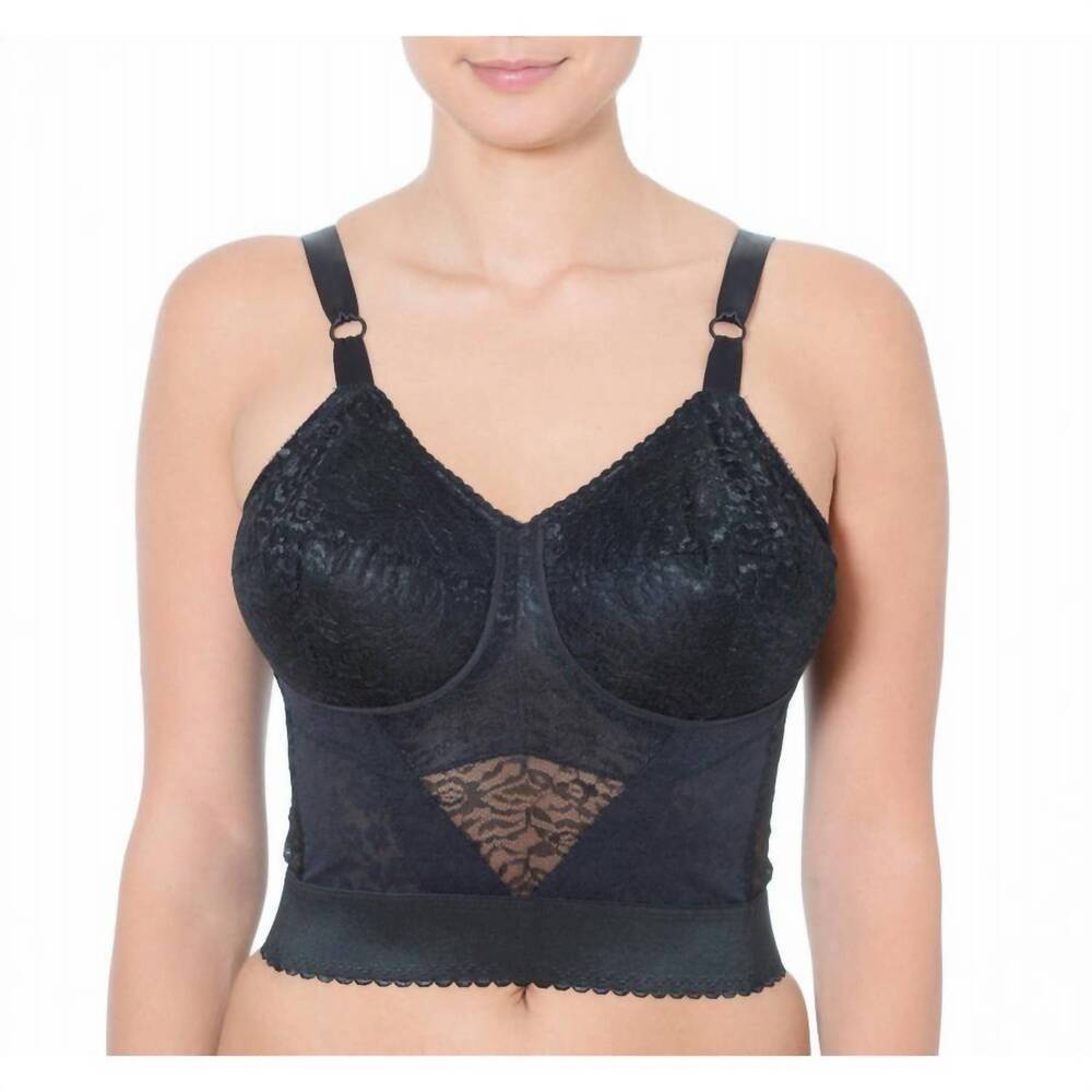 NEW RAGO lacette longline wireless expandable cup bra in black